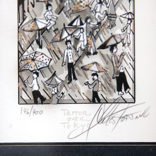 Charles Fazzino- 3D Construction Silkscreen Serigraph "Terror Over Tokyo"