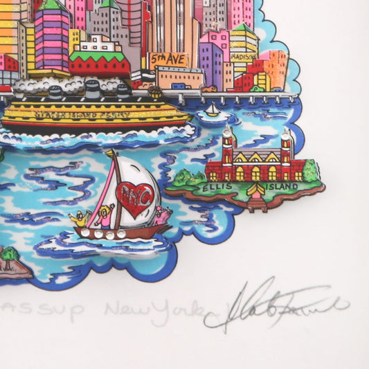 Charles Fazzino- 3D Construction Silkscreen Serigraph "Whassup New York"