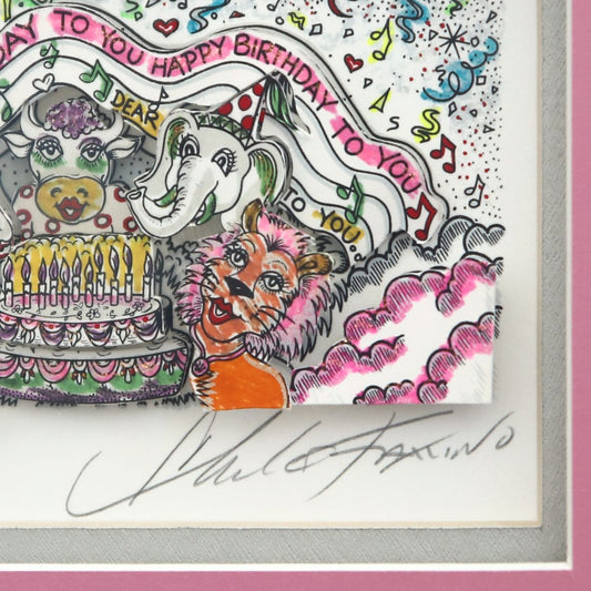 Charles Fazzino- 3D Construction Silkscreen Serigraph "Happy Birthday"