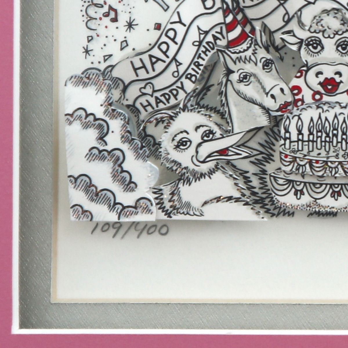 Charles Fazzino- 3D Construction Silkscreen Serigraph "Happy birthday"