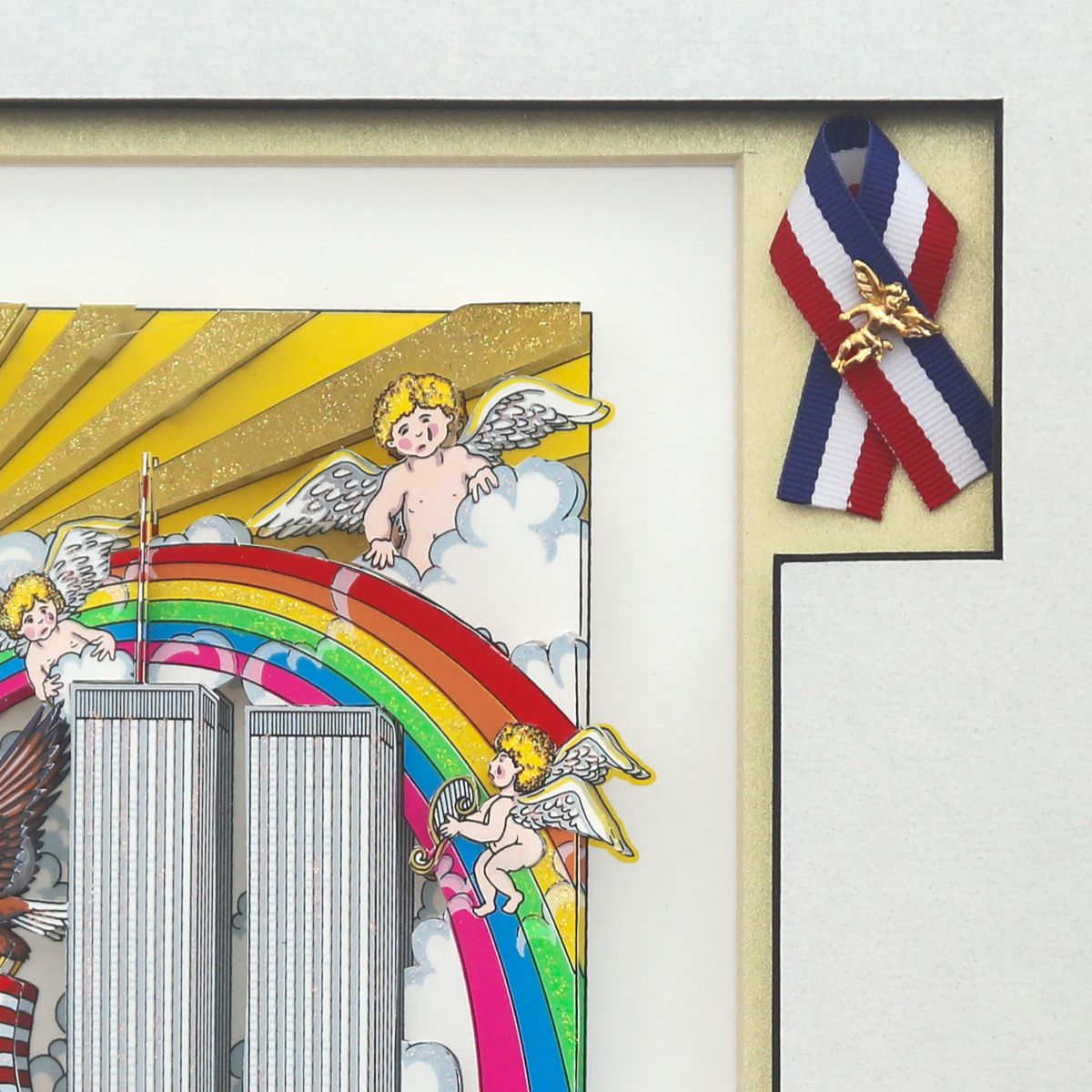 Charles Fazzino- 3D Construction Silkscreen Serigraph "United we Stand"