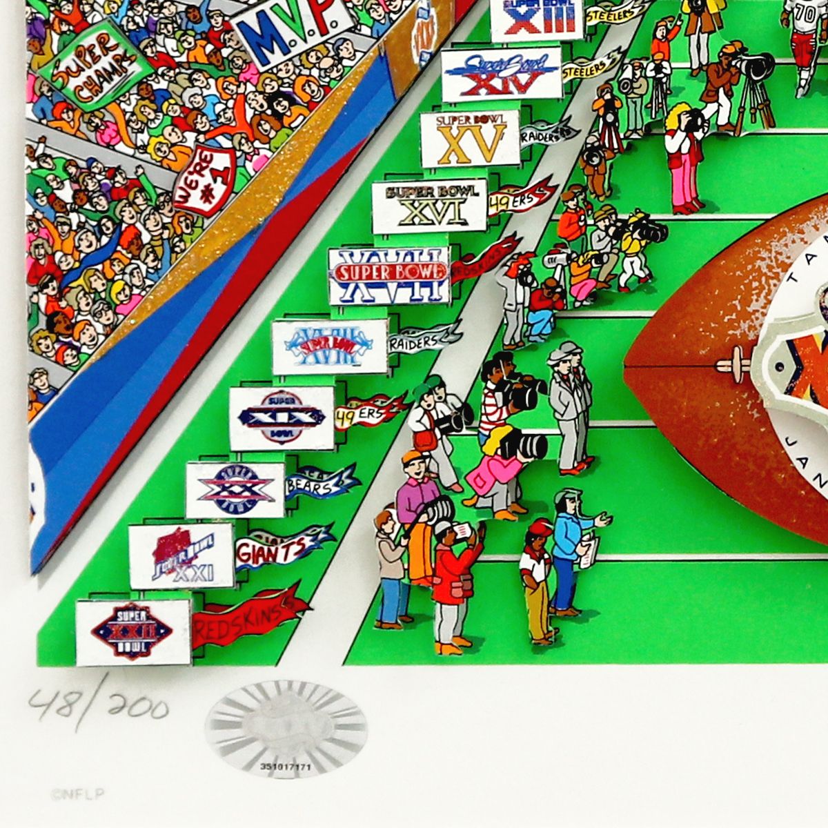 Charles Fazzino- 3D Construction Silkscreen Serigraph "Super Bowl"