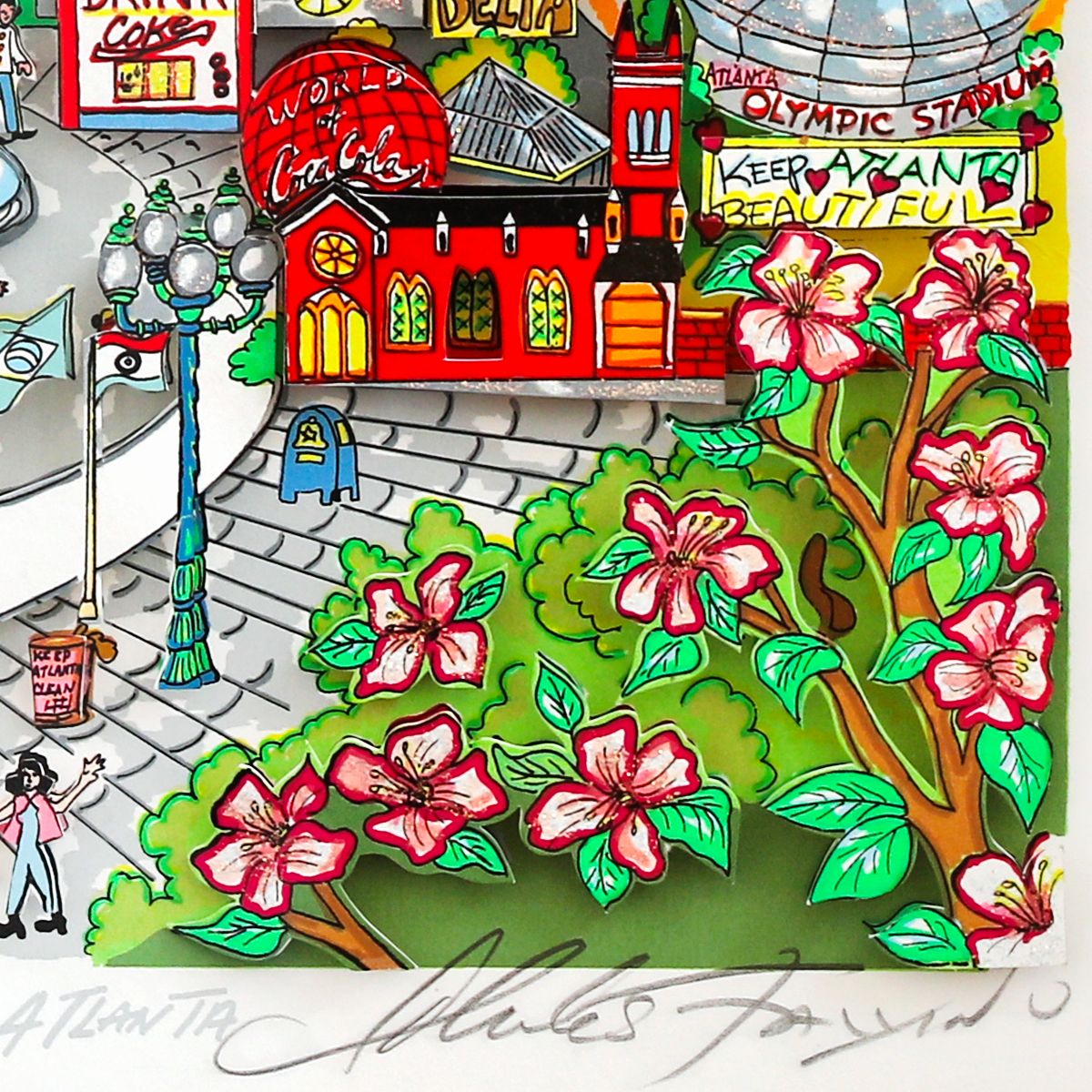 Charles Fazzino- 3D Construction Silkscreen Serigraph "Always A Dream, Always Atlanta"