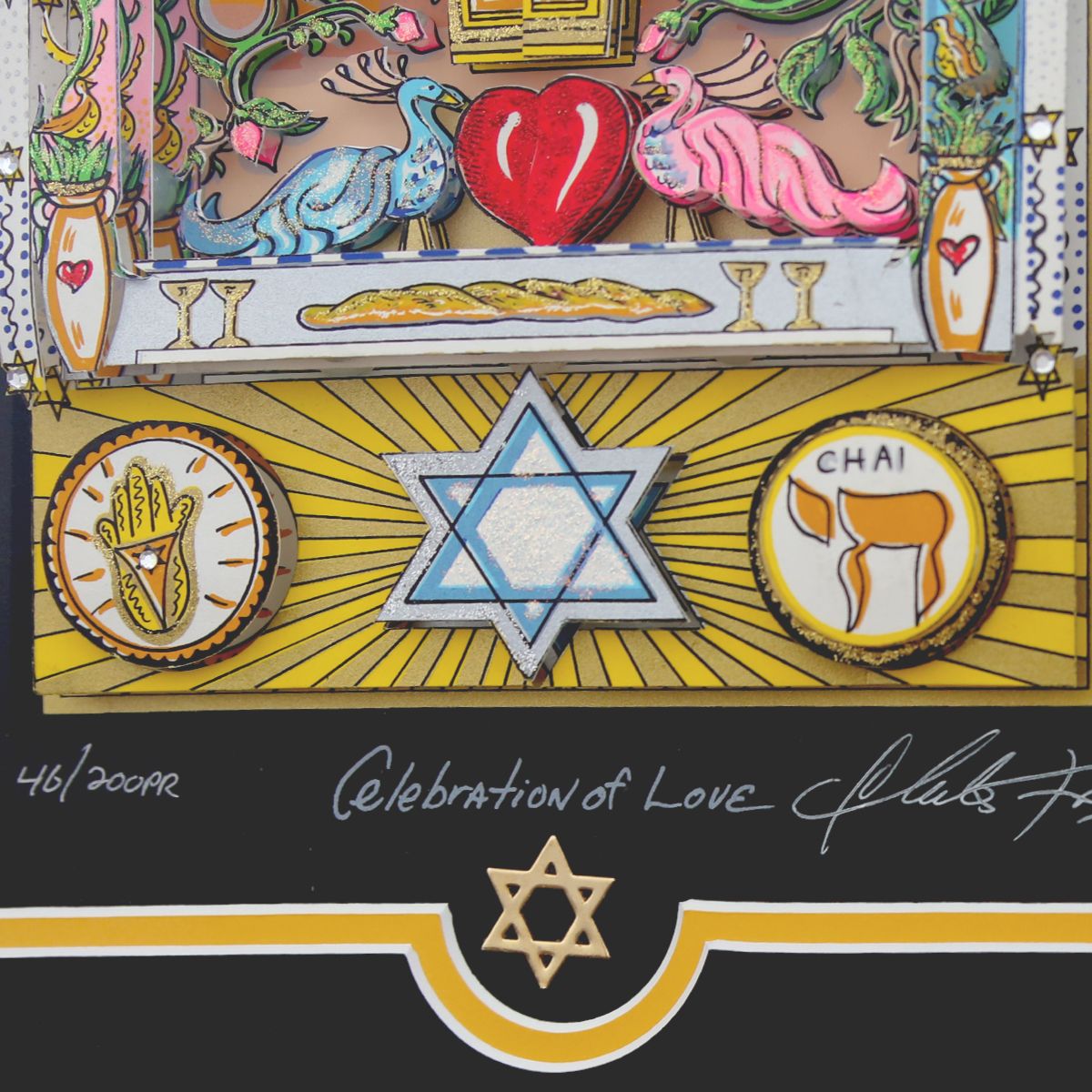 Charles Fazzino- 3D Construction Silkscreen Serigraph "Celebration of Love"