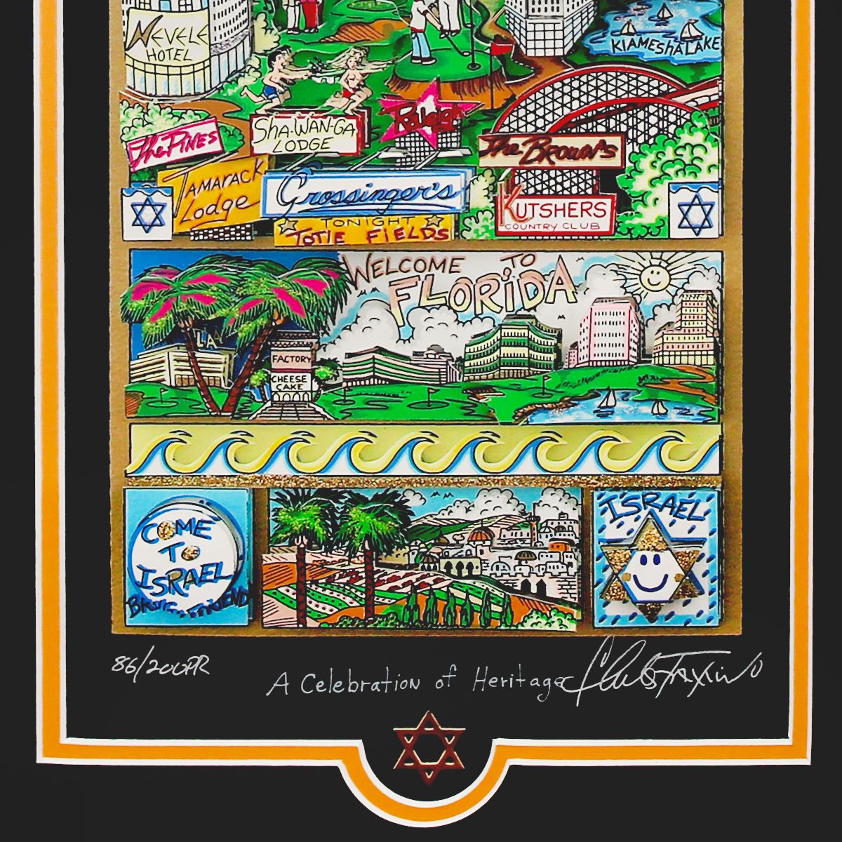 Charles Fazzino- 3D Construction Silkscreen Serigraph "A Celebration of Heritage"