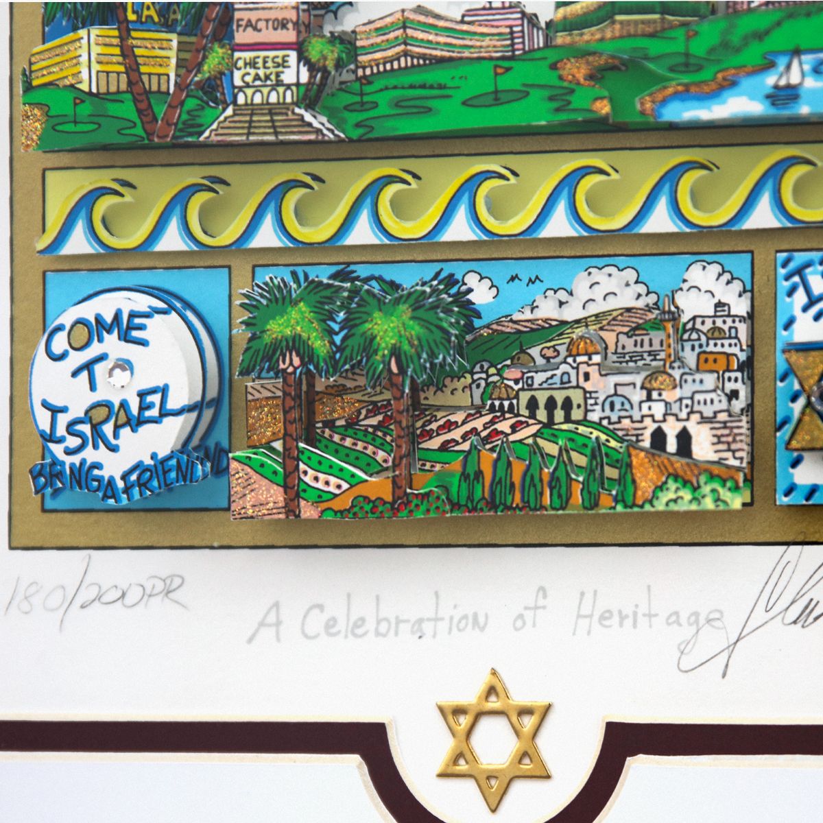 Charles Fazzino- 3D Construction Silkscreen Serigraph "A Celebration of Heritage"