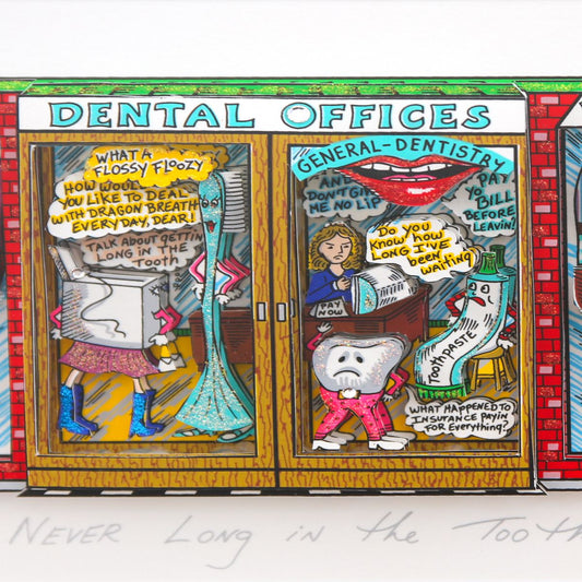 Charles Fazzino- 3D Construction Silkscreen Serigraph "Never Long in the Tooth!"