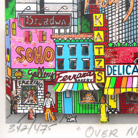 Charles Fazzino- 3D Construction Silkscreen Serigraph "Over New York"