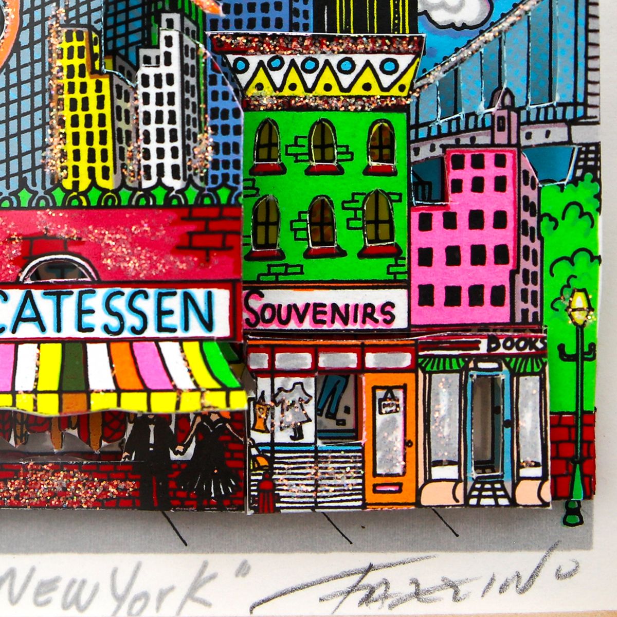 Charles Fazzino- 3D Construction Silkscreen Serigraph "Over New York"