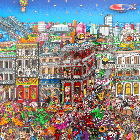 Charles Fazzino- 3D Construction Silkscreen Serigraph "New Orleans and All That Jazz"