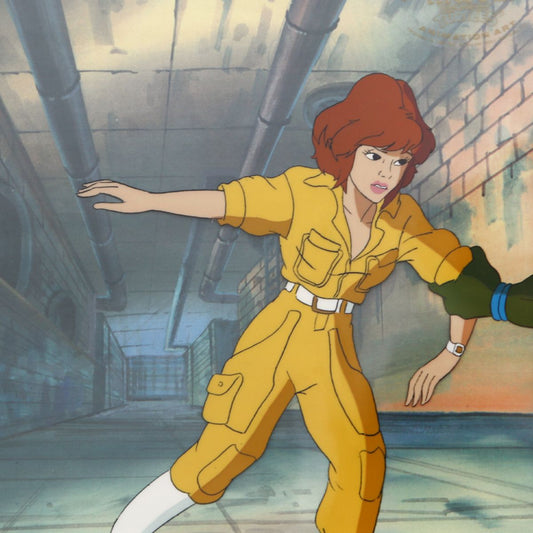 Animation Art- Hand-Painted Cel "April and Leonardo"