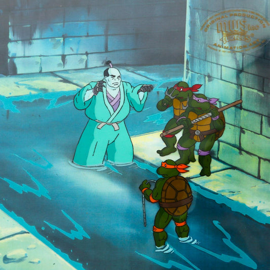 Animation Art- Hand-Painted Cel "Donatello, Michaelangelo, and Raphael"