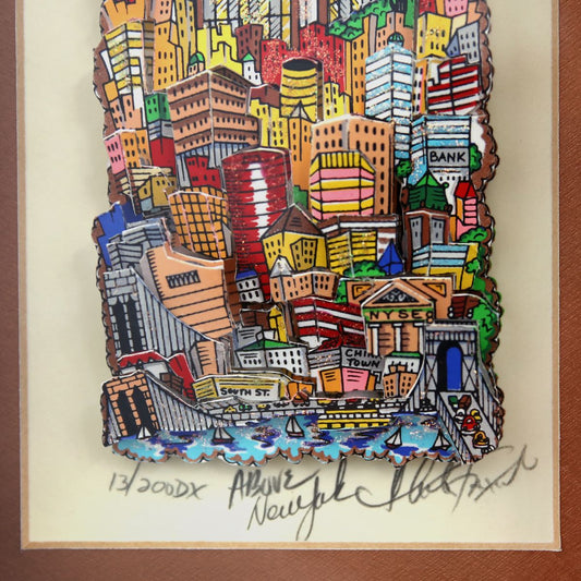 Charles Fazzino- 3D Construction Silkscreen Serigraph "Above New York"
