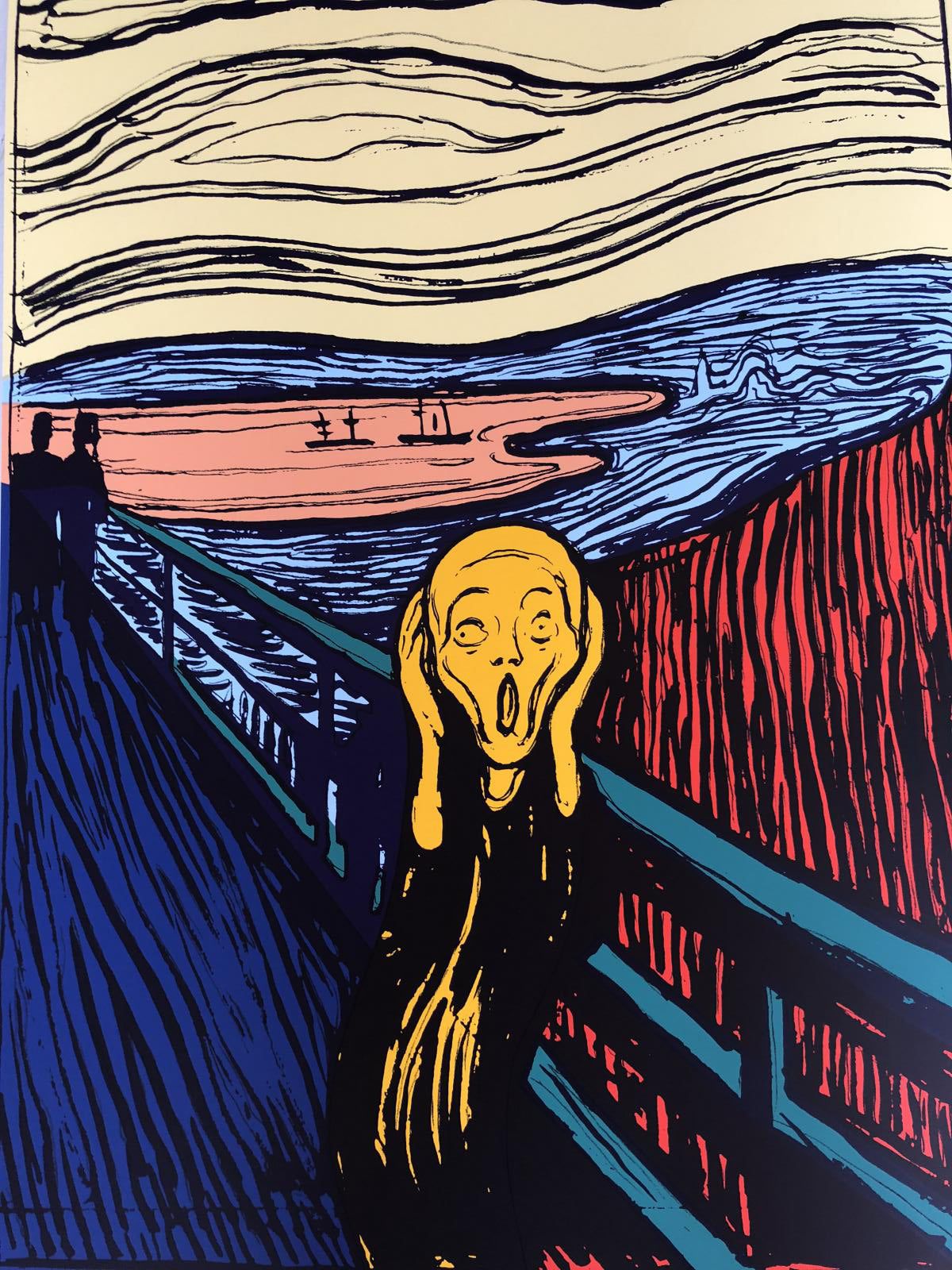 Andy Warhol- Silk Screen "Munch's 'The Scream' - Orange"