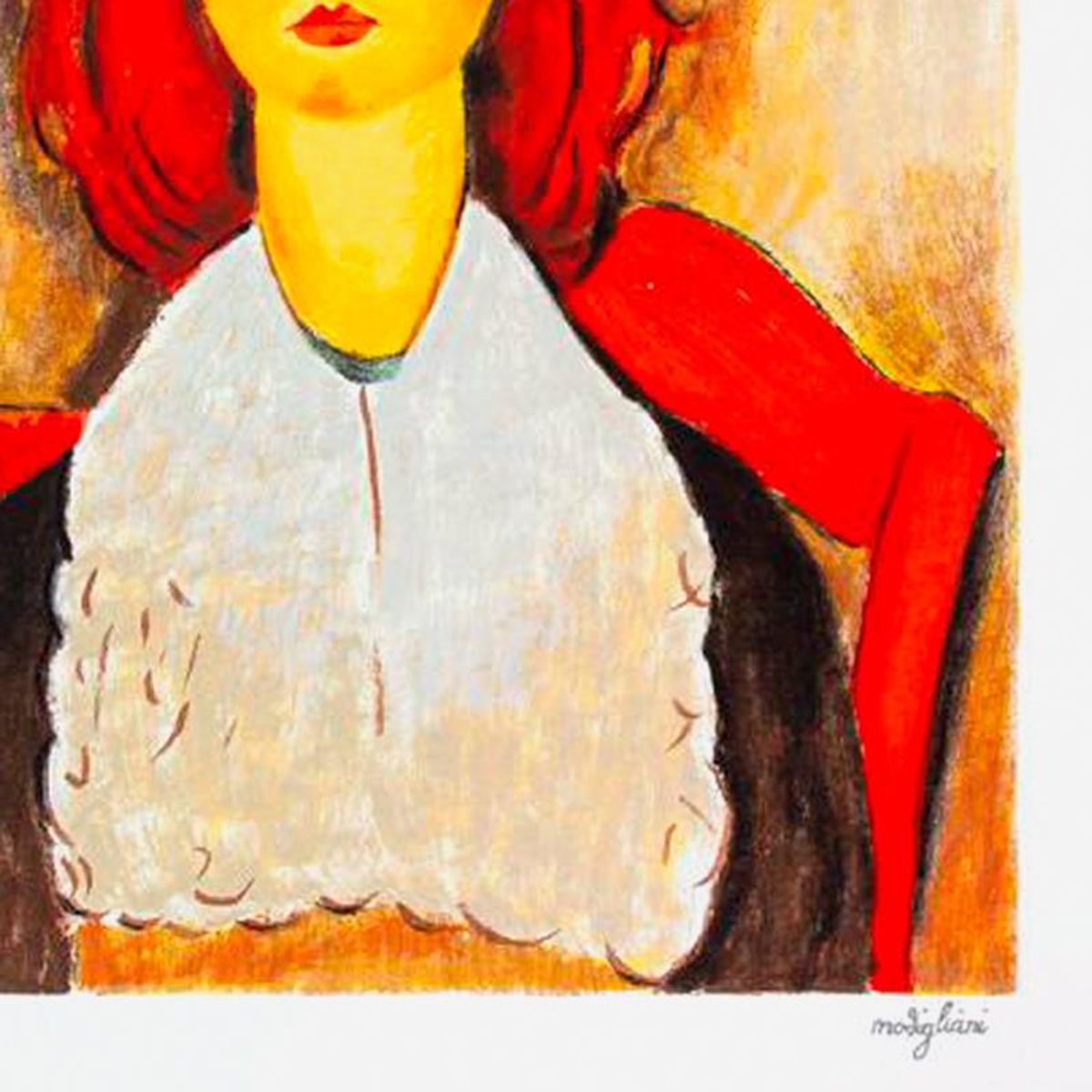 Amedeo Modigliani (1884-1920), "Busto Di Regazza Seduta" Framed Limited Edition Serigraph with Letter of Authenticity.