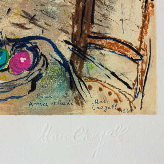 Marc Chagall- Lithograph "Le Bouquet Devant La Fenetre"