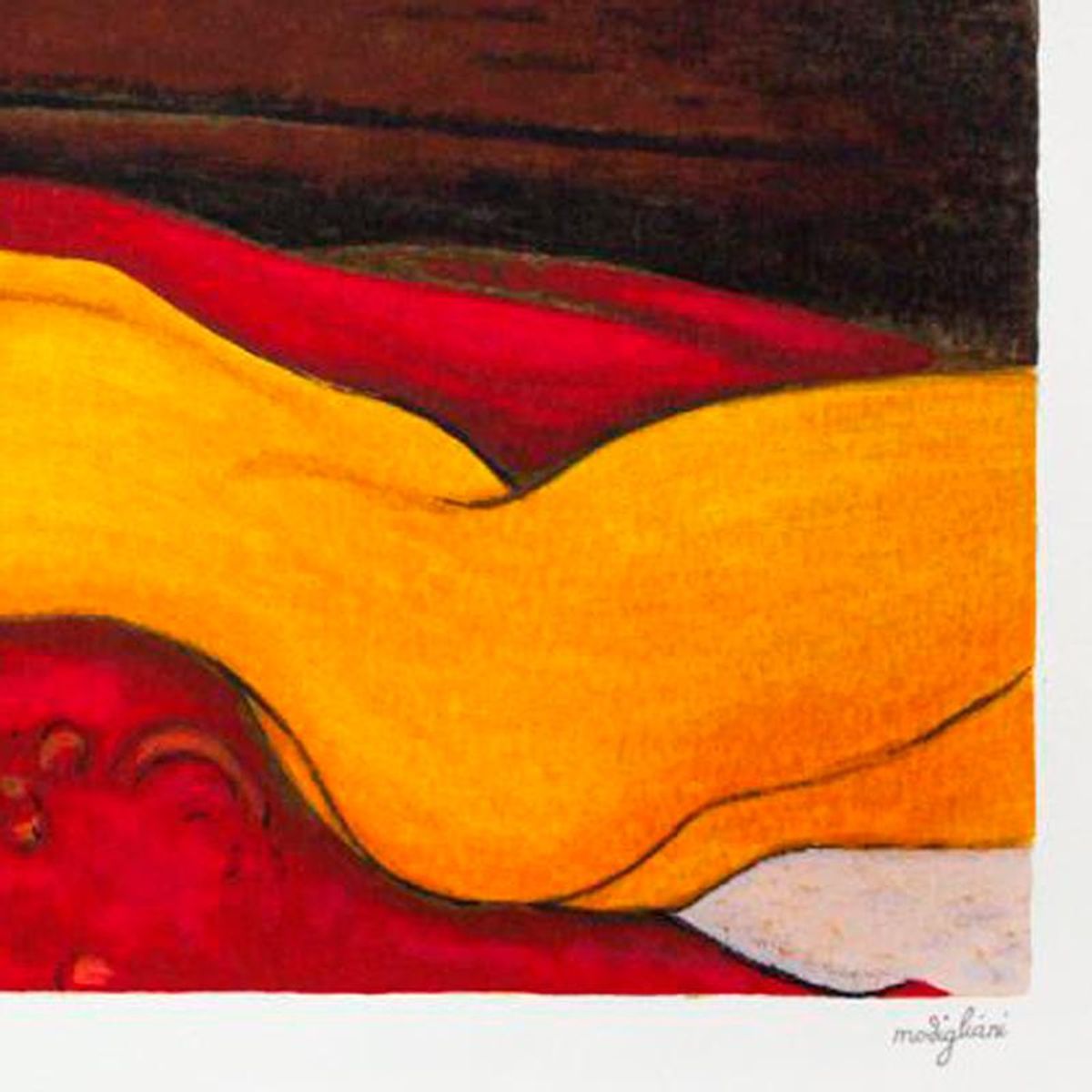 Modigliani (1884-1920)- Serigraph "Nudo Sdraiato Con Le Mani Dietro La Testa"