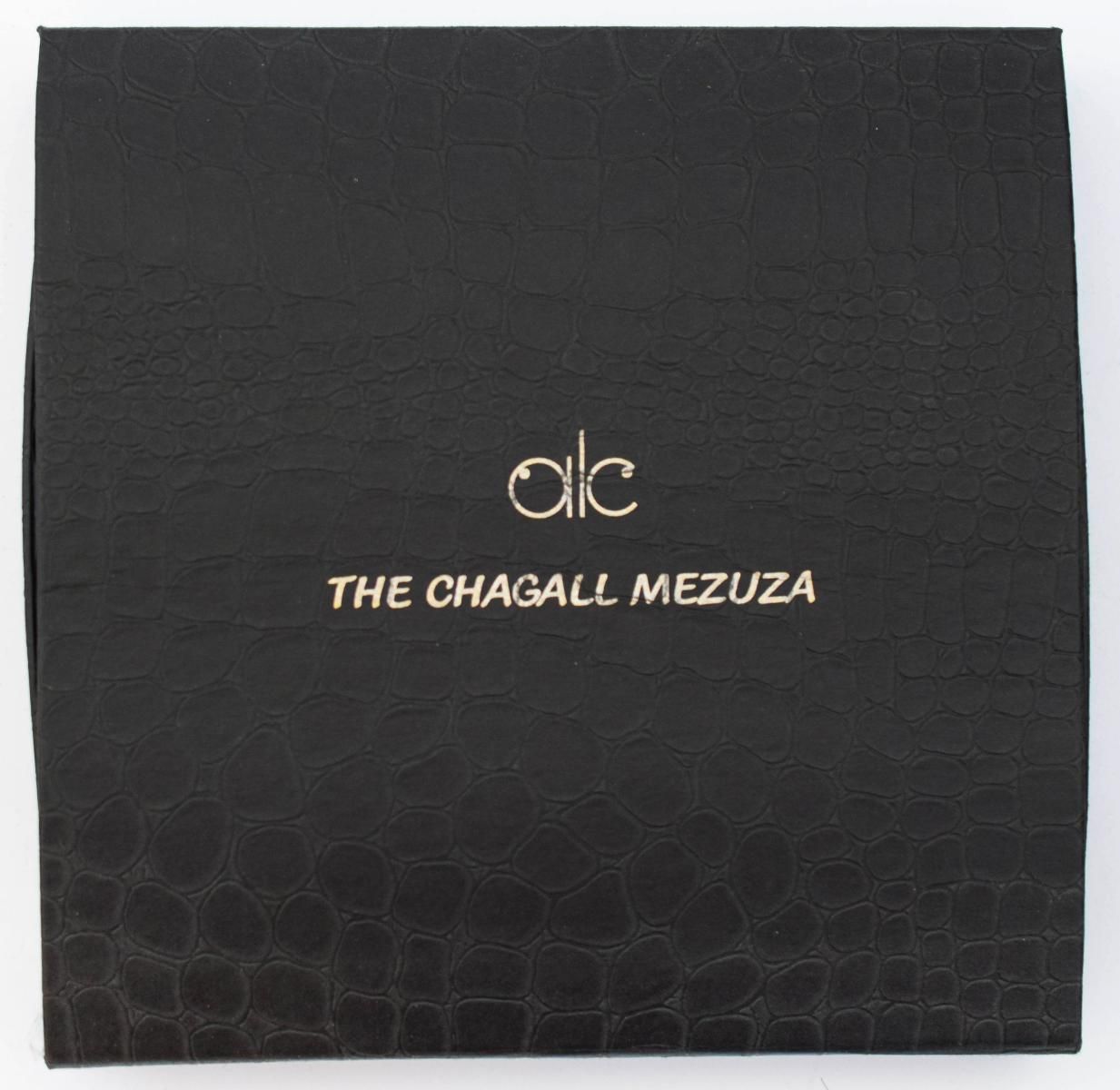 Marc Chagall- Mezuzah - silkscreen on 24K gold plated bronze "12 Tribes Hadassah Windows - Dan"