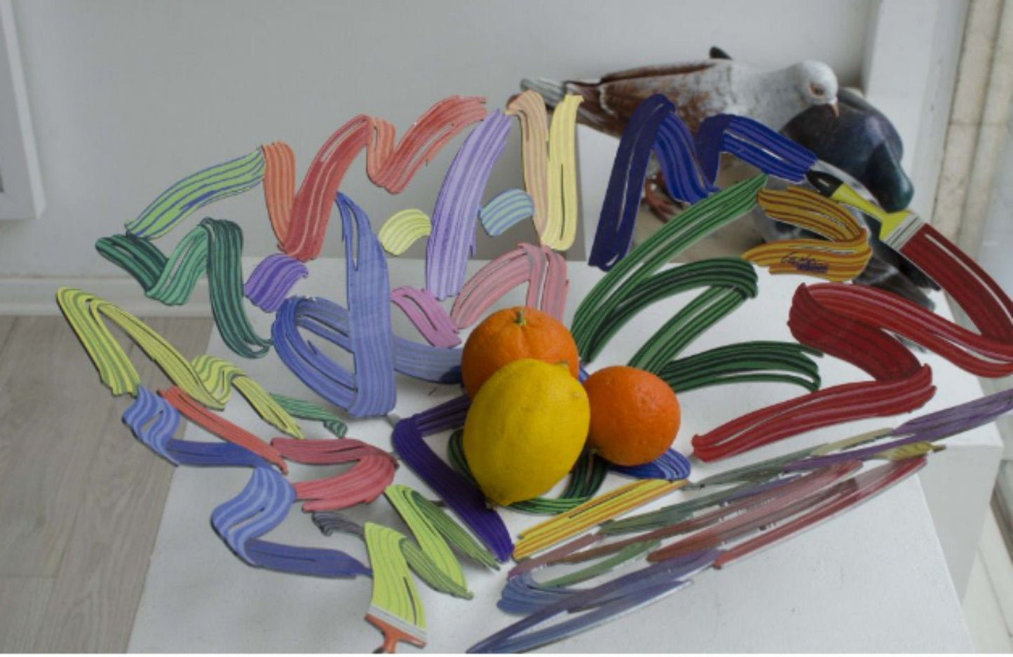 David Gerstein- Free Standing Sculpture (Fruit Bowl) "Brush Strokes Bowl"