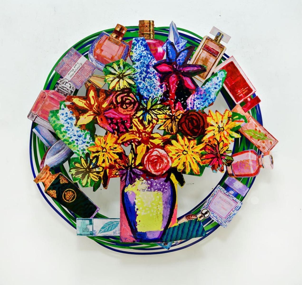 David Gerstein- Mixed Media Cutout Aluminum "Aromatic Bouquet"