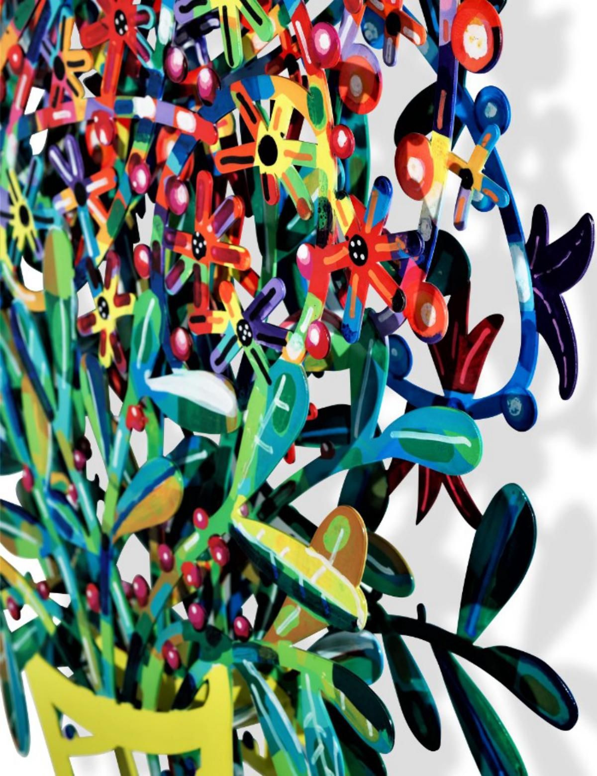 David Gerstein- Mixed Media Cutout Aluminum "Bouquet - Jaffa"