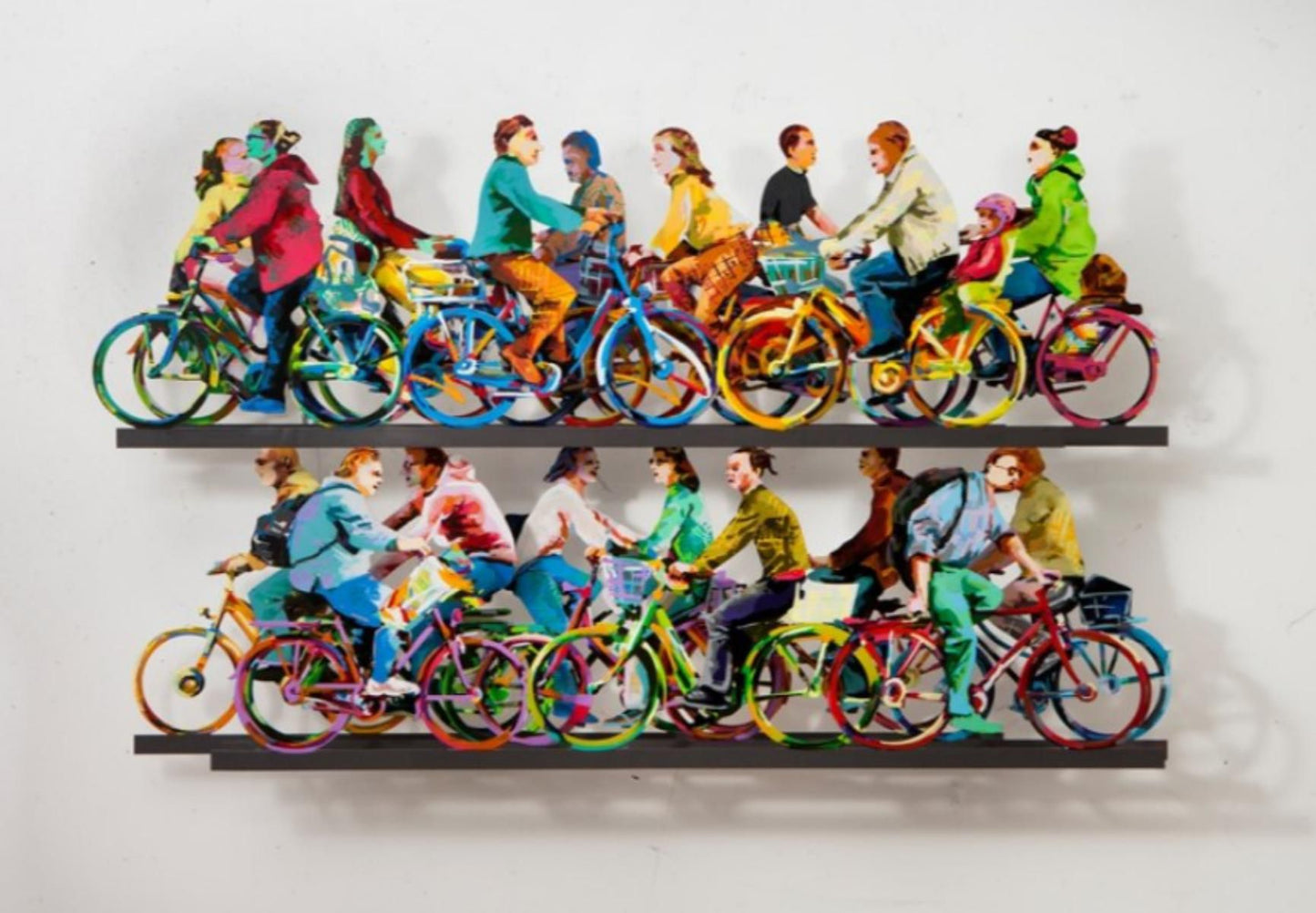 David Gerstein- Mixed Media Cutout Aluminum "City Riders A"