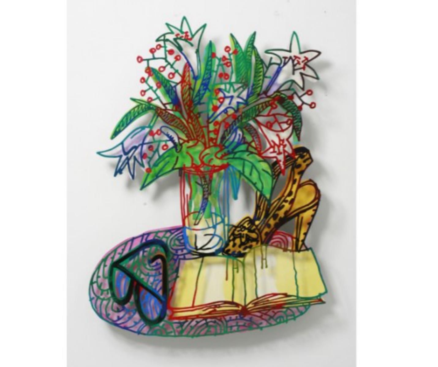 David Gerstein- Mixed Media Cutout Aluminum "Diary"