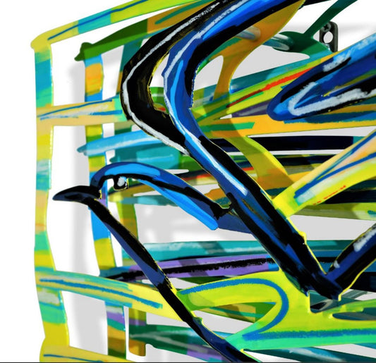 David Gerstein- Mixed Media Cutout Aluminum "Flight"