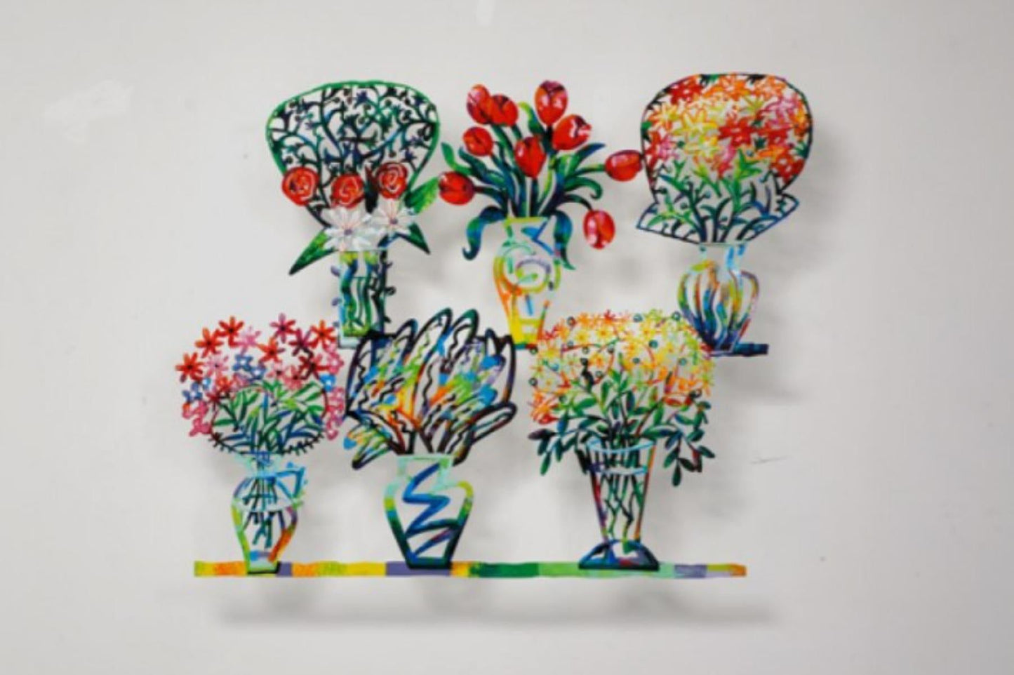 David Gerstein- Mixed Media Cutout Aluminum "Flower shop B"