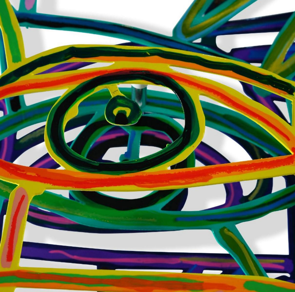 David Gerstein- Mixed Media Cutout Aluminum "Graffiti face II"
