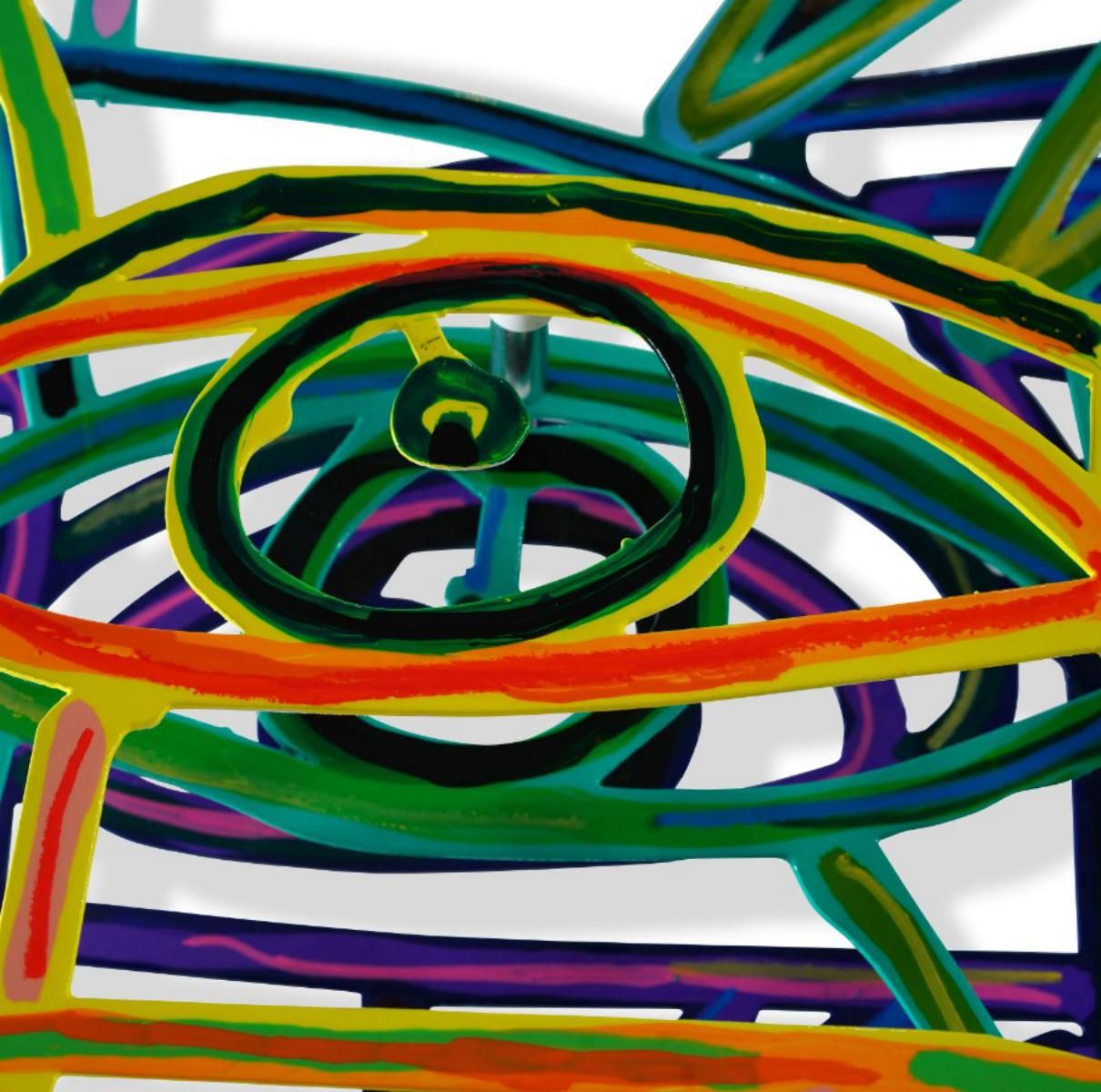 David Gerstein- Mixed Media Cutout Aluminum "Graffiti face II"