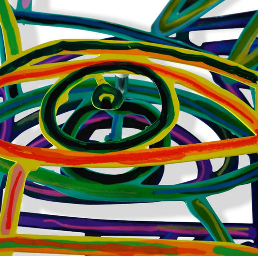 David Gerstein- Mixed Media Cutout Aluminum "Graffiti face II"