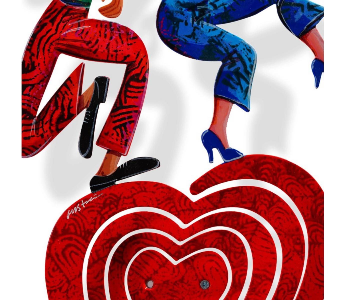 David Gerstein- Mixed Media Cutout Aluminum "Heart - Dancing heart"