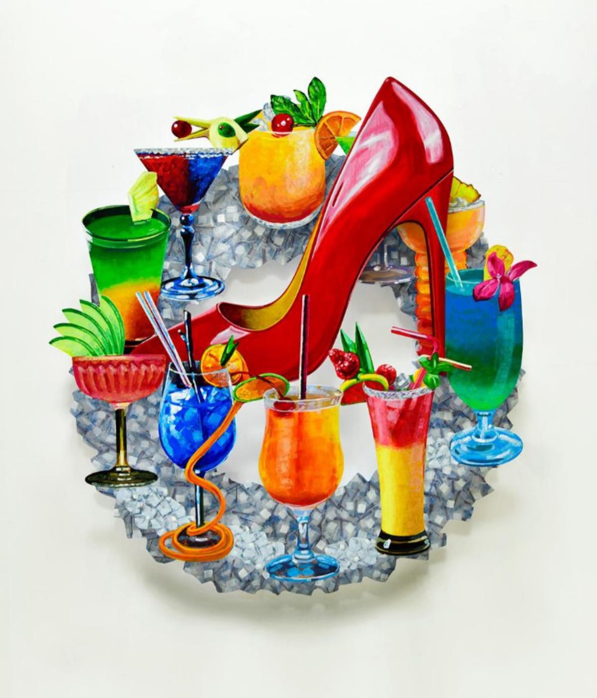 David Gerstein- Mixed Media Cutout Aluminum "Ibiza Delight"