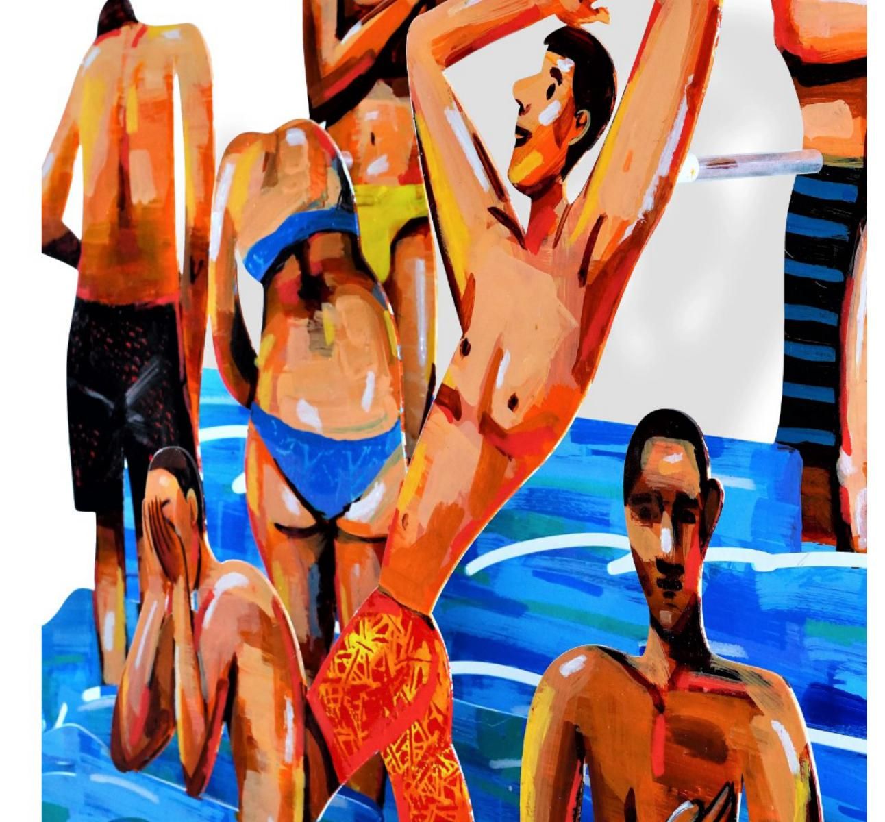 David Gerstein- Mixed Media Cutout Aluminum "SUN OF THE BEACH 5"