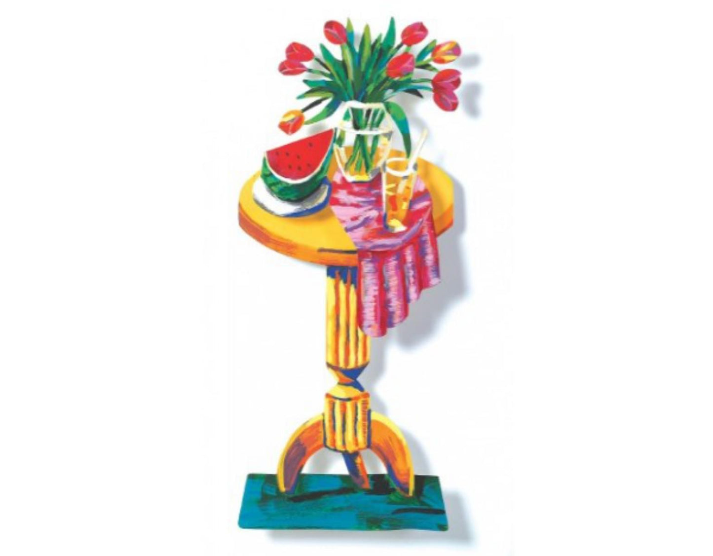 David Gerstein- Mixed Media Cutout Aluminum "Table with Watermelon"