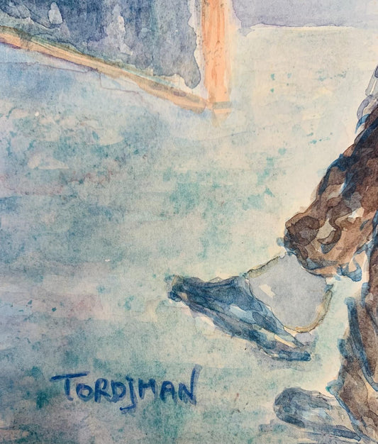 Itzhak Tordjman- Original one of a kind Gouache on paper "Study"