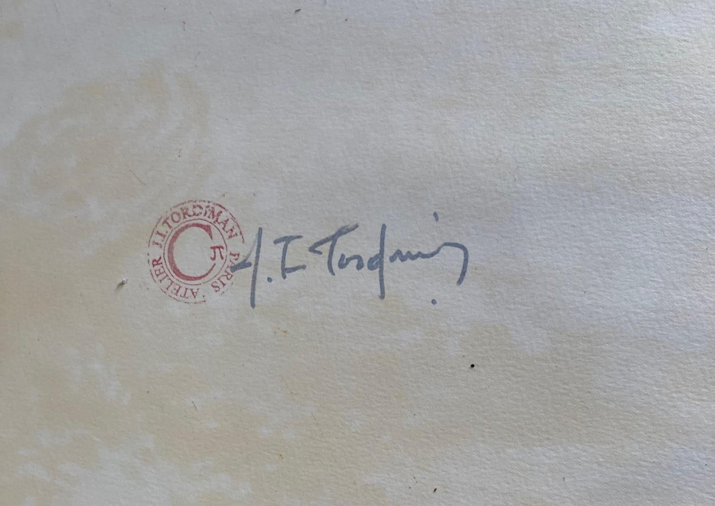 Itzhak Tordjman- Pastel paint over lithograph on paper "From the Woman of Valor series"