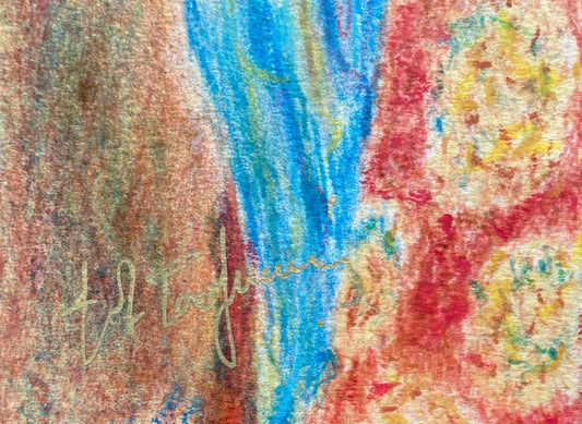 Itzhak Tordjman- Pastel paint over lithograph on paper "From the Woman of Valor series"