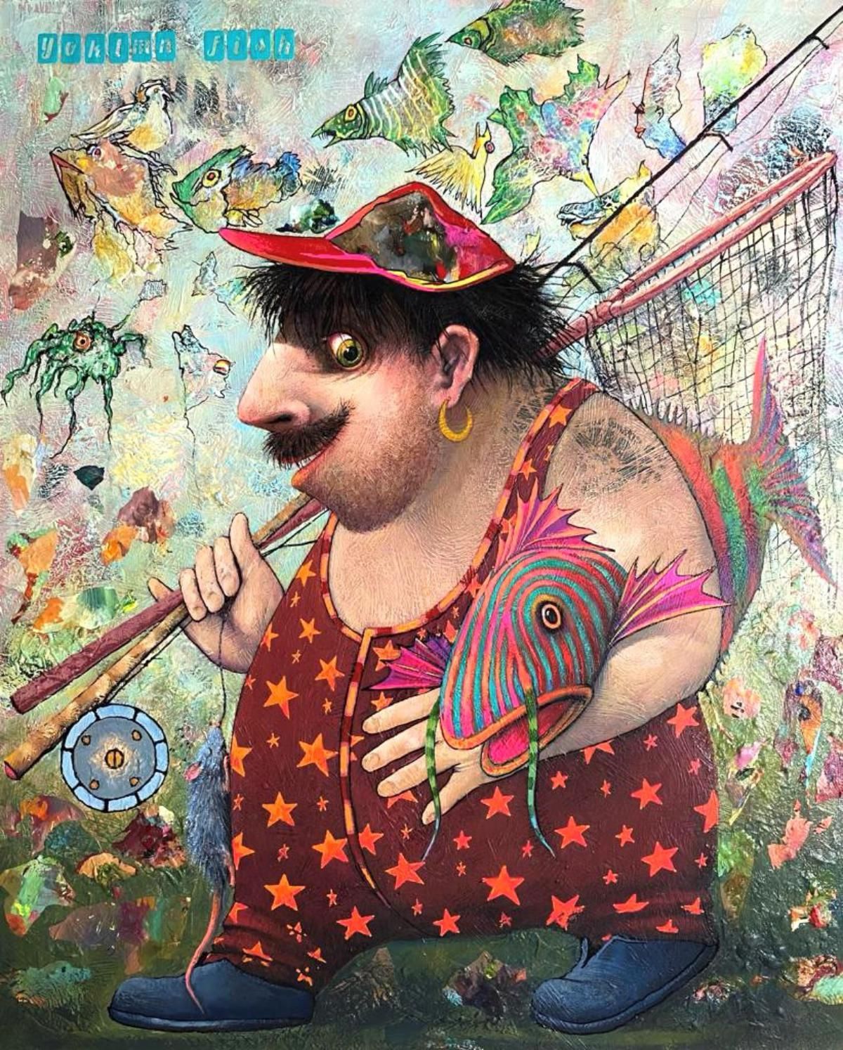 Mark Braver- Original Painting on canvas "Fishing"