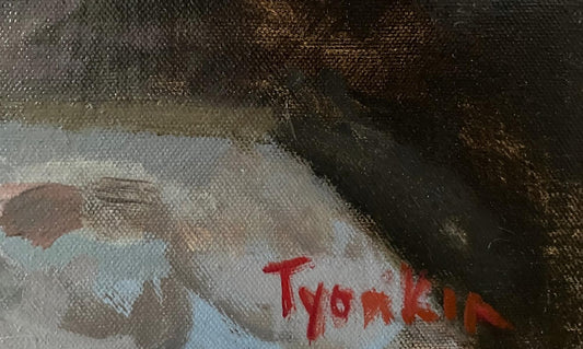 Boris Tyomkin- Oil on canvas "Shabbat Candles"