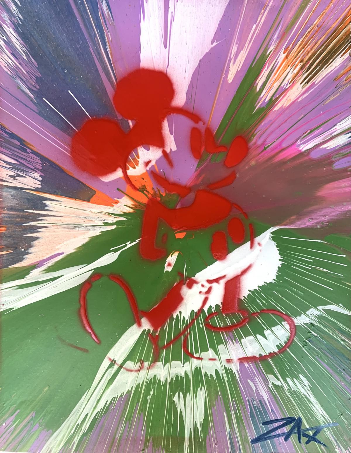 E.M. Zax- 1/1 Acrylic Paint on paper "Mickey"