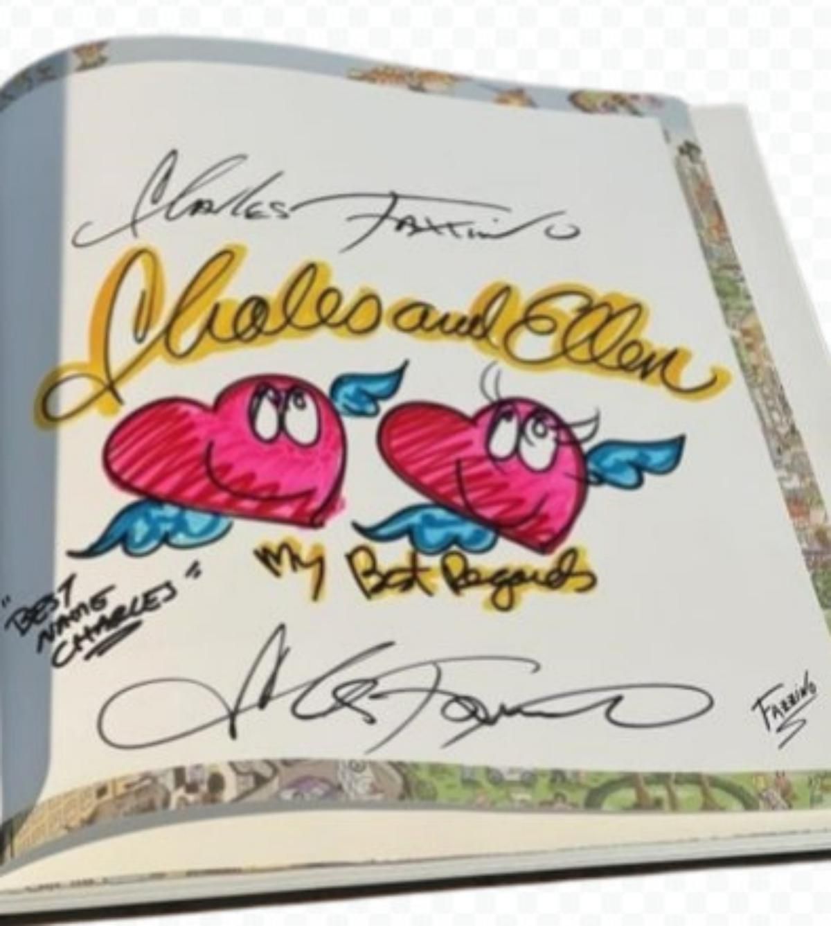 Charles Fazzino- Original drawing inside softcover art book