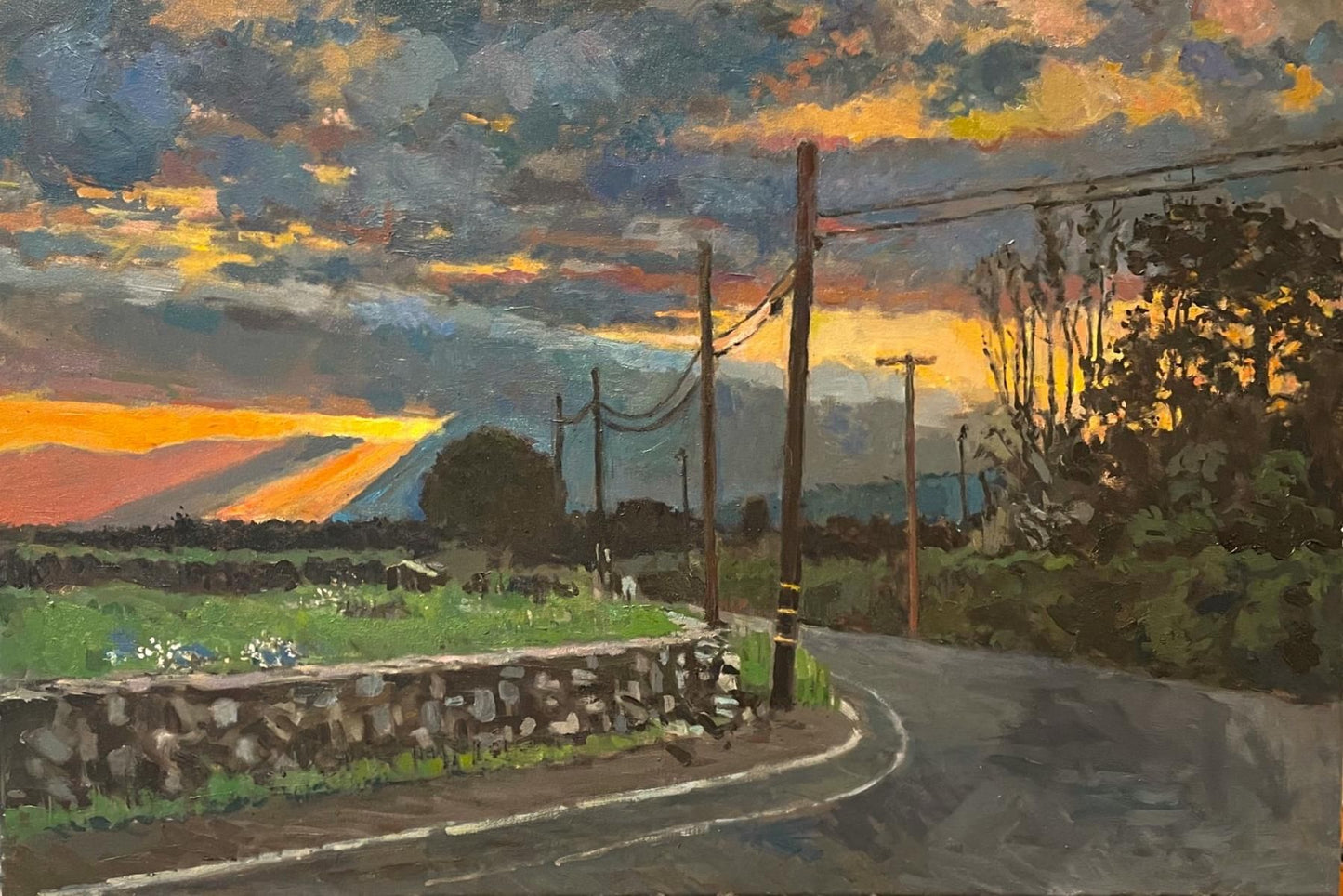 Boris- Oil on canvas "Sunset. Ojai, CA"