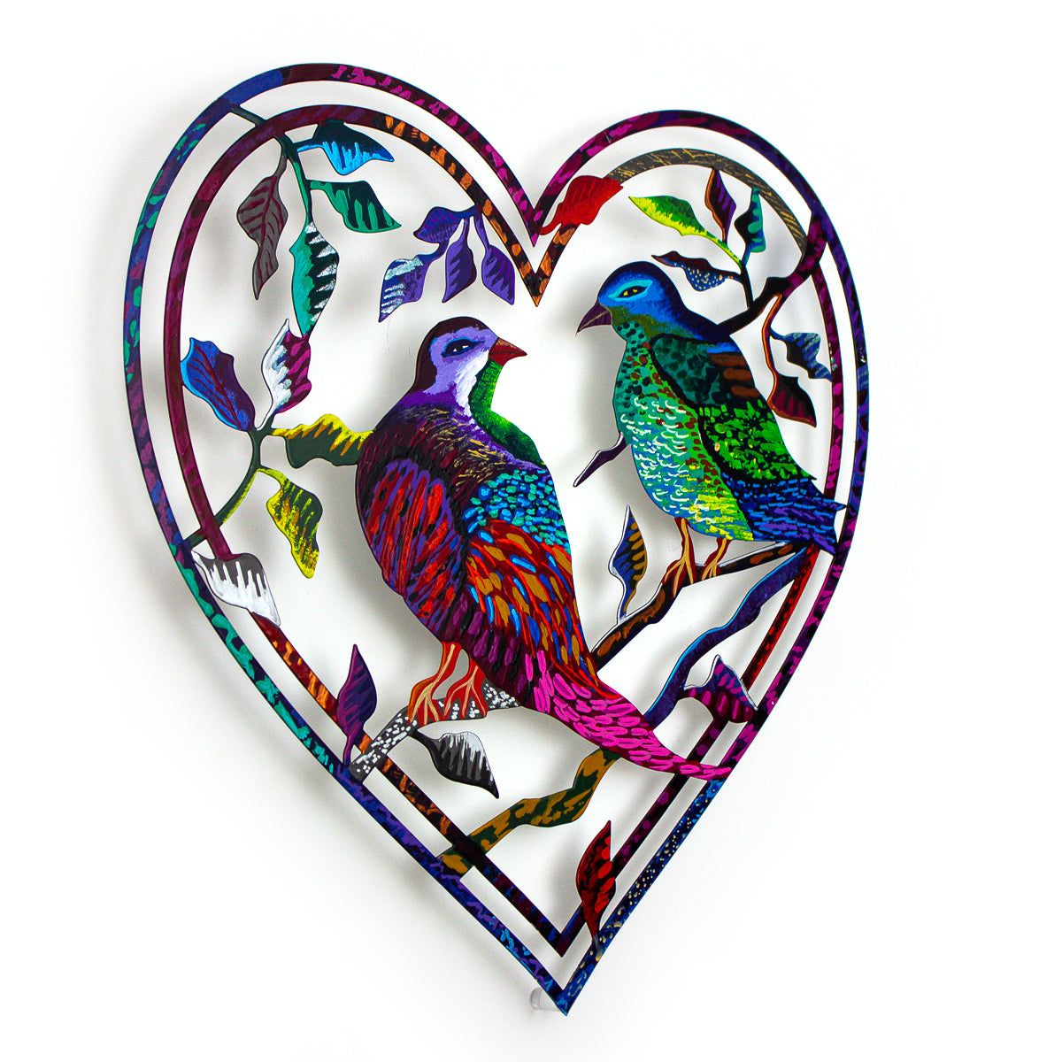 Patricia Govezensky- Original Painting on Laser Cut Steel "Love Birds"