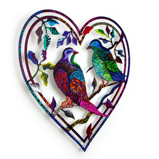 Patricia Govezensky- Original Painting on Laser Cut Steel "Love Birds"