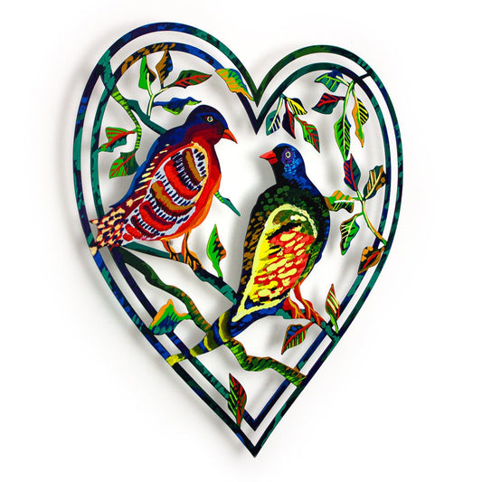 Patricia Govezensky- Original Painting on Laser Cut Steel "Love Birds"