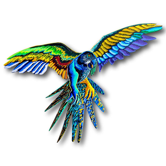 Patricia Govezensky- Original Painting on Laser Cut Steel "Macaw"