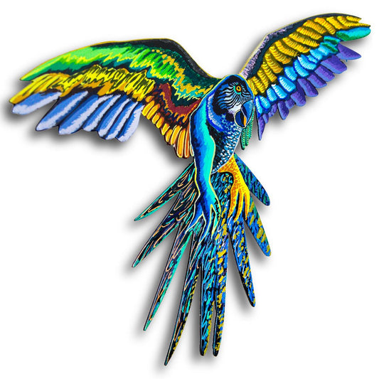 Patricia Govezensky- Original Painting on Laser Cut Steel "Macaw"