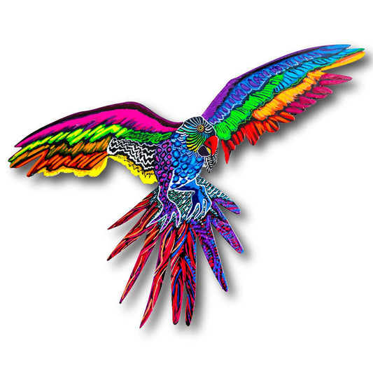 Patricia Govezensky- Original Painting on Laser Cut Steel "Macaw"